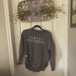 Simply Southern Charcoal Women's Crew Neck Sweater